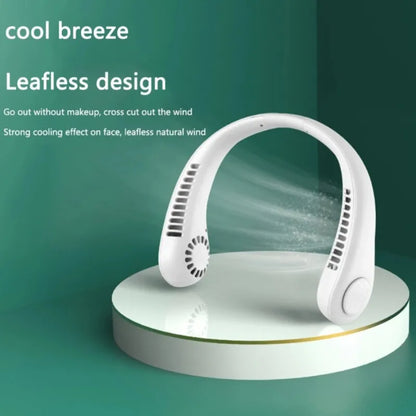 1PC Fan 1200mAh New Mini Neck Portable No Bladeless Hanging Neck Rechargeable Air Cooler 3 Speed Mini Summer Sport Fan Leedoar