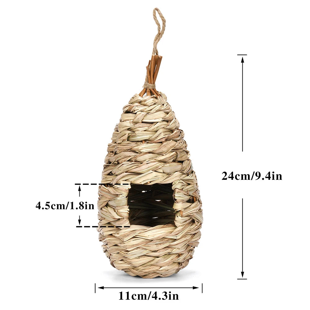 1PC Grass Nest Hand-woven Hibiscus Grass Gourd Bird House Leedoar