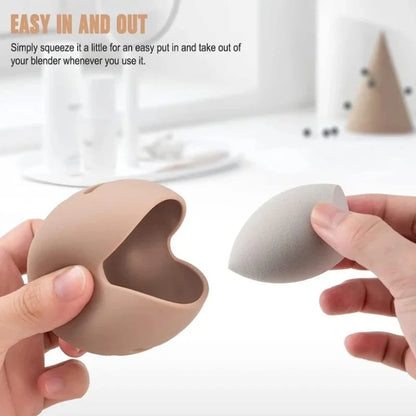 1PC Makeup Sponge Holder Eco-Friendly Silicone Multi-hole Beauty Sponge Storage Case Travel Protable Cosmetic Puff Holder Box Leedoar