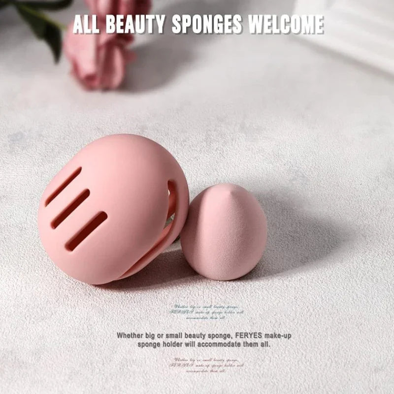 1PC Makeup Sponge Holder Eco-Friendly Silicone Multi-hole Beauty Sponge Storage Case Travel Protable Cosmetic Puff Holder Box Leedoar