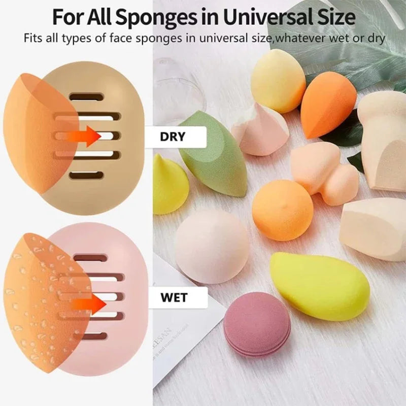 1PC Makeup Sponge Holder Eco-Friendly Silicone Multi-hole Beauty Sponge Storage Case Travel Protable Cosmetic Puff Holder Box Leedoar