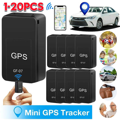 1PC Mini GF07 GPS Car Tracker Rastreamento em tempo real Anti-roubo Anti-perdido Localizador Forte Montagem magnética SIM Mensagem Posicionador 