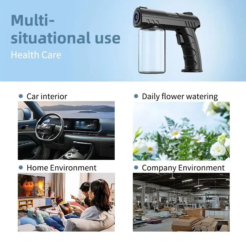 1PC Nano Disinfection Spray Shooter Wireless Charging Household Air Purifier Alcohol Household 280ml Barber Electric Sanitizer Leedoar