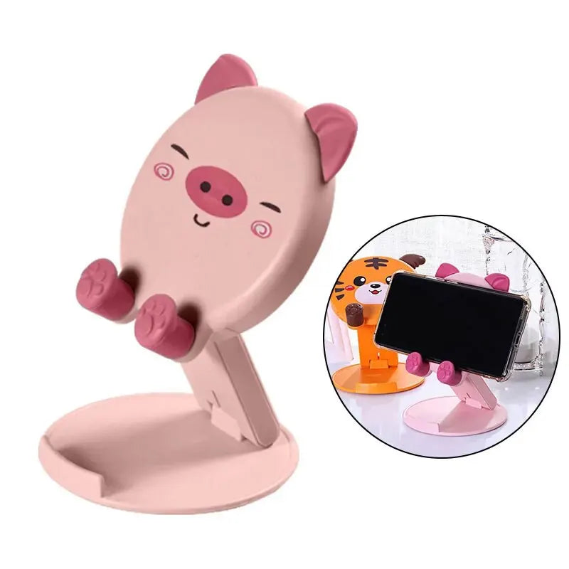 1PC New Cartoon Cute Phone Stand Folding Small Portable Multi Functional Adjustable Universal Tablet Stand Lazy God Tool Leedoar