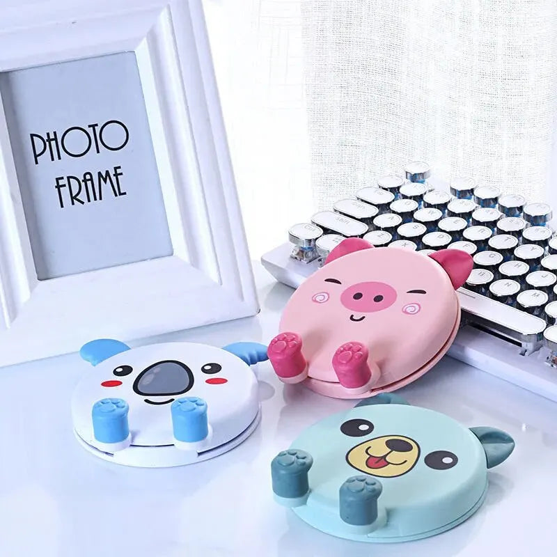 1PC New Cartoon Cute Phone Stand Folding Small Portable Multi Functional Adjustable Universal Tablet Stand Lazy God Tool Leedoar