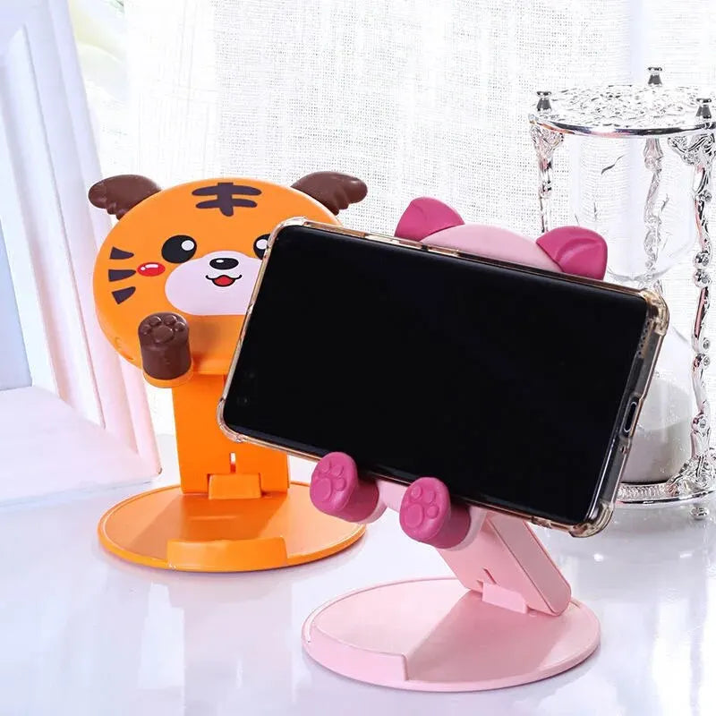 1PC New Cartoon Cute Phone Stand Folding Small Portable Multi Functional Adjustable Universal Tablet Stand Lazy God Tool Leedoar