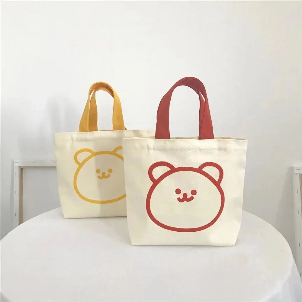 1PC New Cute Canvas Bento Box Bag, Handbag, Lunch Bag, Eco Friendly Bag Leedoar