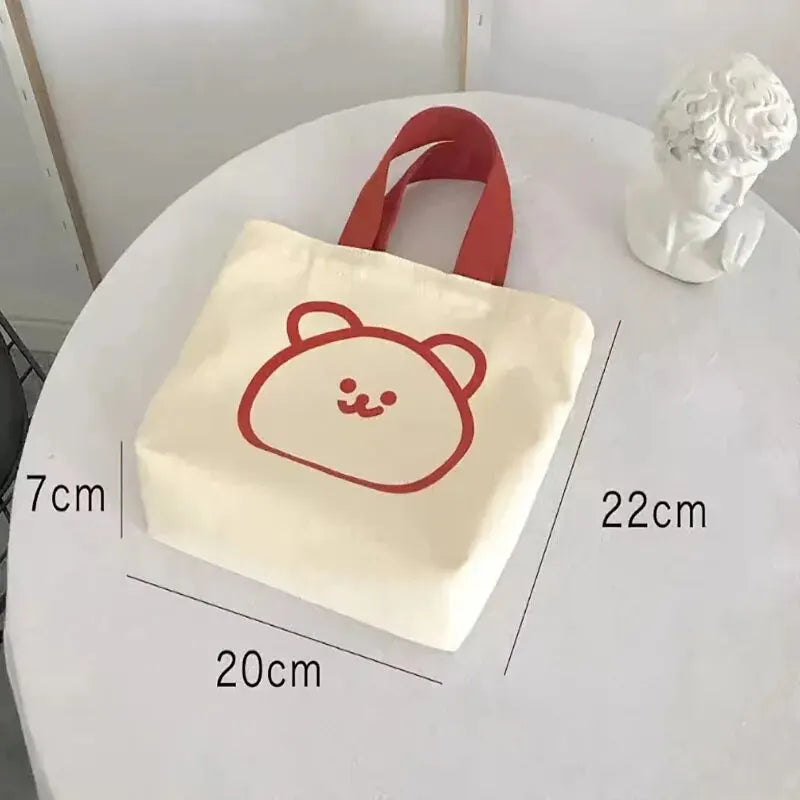 1PC New Cute Canvas Bento Box Bag, Handbag, Lunch Bag, Eco Friendly Bag Leedoar