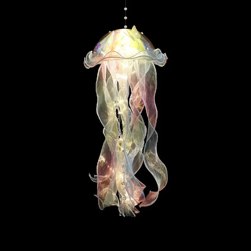 1PC New Gradient Jellyfish Light Decoration LED Light Festival Pendant Courtyard Lighting Handmade Light Small Night Light