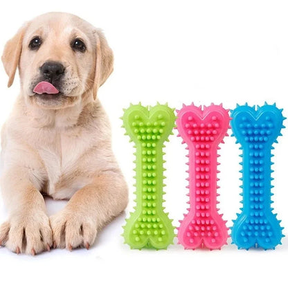 1PC Pet Chew Toy Soft Rubber Bite-resistant Bone Shape Teeth Grinding Chewing Toy for Small Dogs Training Pet Supplies Leedoar