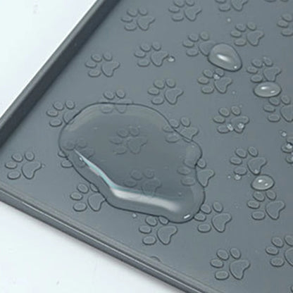 1PC Pet Silicone Eating Mat Paw Print Modeling Leak-Proof Spill-Proof Easy To Clean Cat And Dog Pet Mat. Leedoar