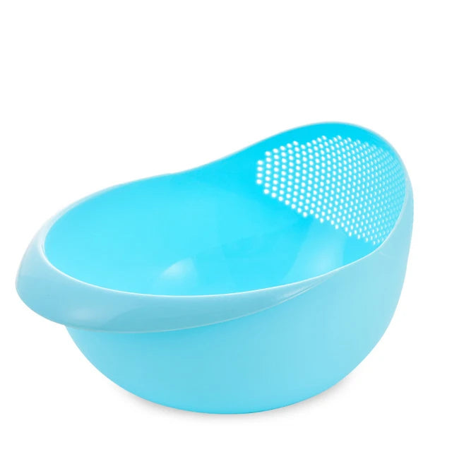 1PC Rice Sieve Plastic Colander Kitchen Drain Basket Rice Bowl Fruit Vegetable Washing Strainer Basket Sink Drain Kitchen Tools Leedoar