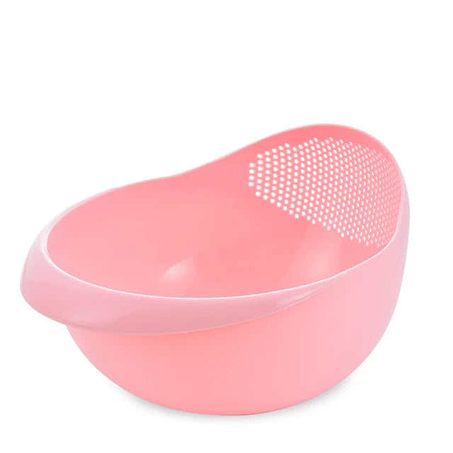 1PC Rice Sieve Plastic Colander Kitchen Drain Basket Rice Bowl Fruit Vegetable Washing Strainer Basket Sink Drain Kitchen Tools Leedoar