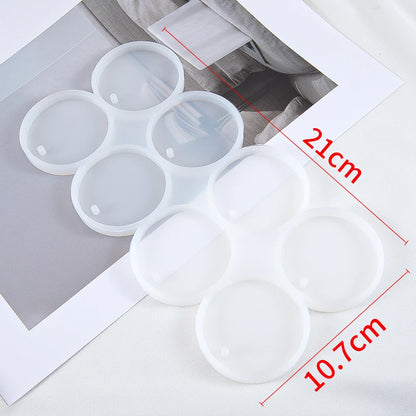 1PC Molde de silicone oval redondo DIY Molde de resina epóxi para fazer joias Pingente Brincos Chaveiro Acessórios 