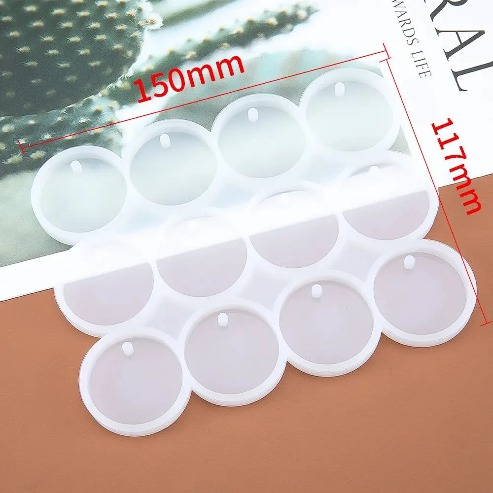 1PC Molde de silicone oval redondo DIY Molde de resina epóxi para fazer joias Pingente Brincos Chaveiro Acessórios 