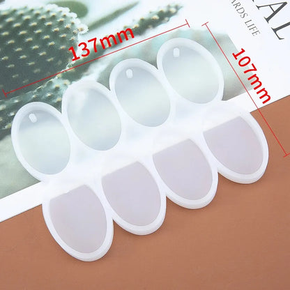 1PC Molde de silicone oval redondo DIY Molde de resina epóxi para fazer joias Pingente Brincos Chaveiro Acessórios 