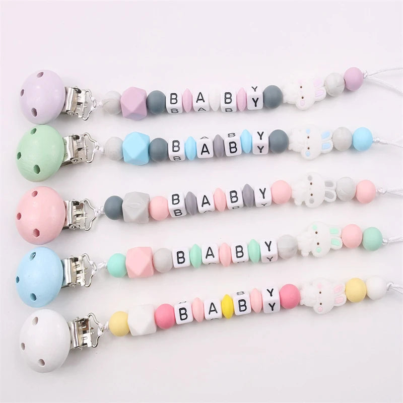 1PC Silicone Cartoon Pacifier Chain DIY Baby Pacifier Clip Teether Teething Chain Cute Toy Leedoar