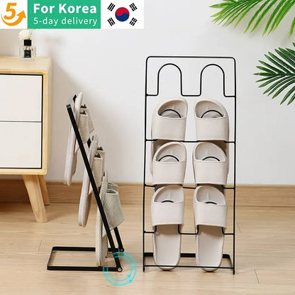 1PC Simple Shoe Hanger Metal Iron Art Slippers Drain Drying Rack Toilet Bathroom Indoor Storage Tools Home Organizer Shelf Leedoar