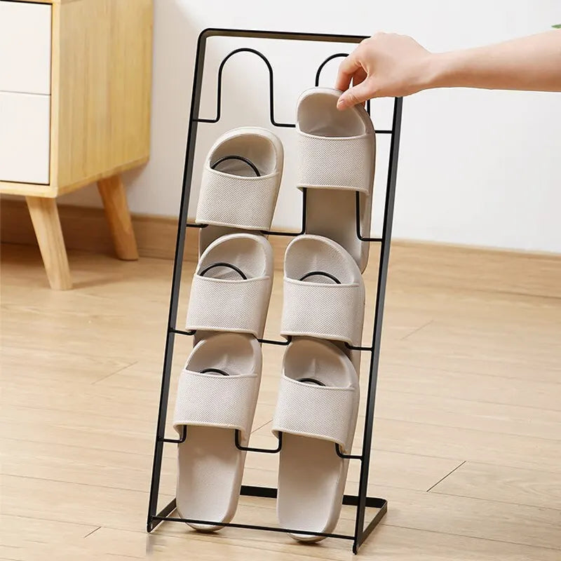 1PC Simple Shoe Hanger Metal Iron Art Slippers Drain Drying Rack Toilet Bathroom Indoor Storage Tools Home Organizer Shelf Leedoar