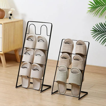 1PC Simple Shoe Hanger Metal Iron Art Slippers Drain Drying Rack Toilet Bathroom Indoor Storage Tools Home Organizer Shelf Leedoar