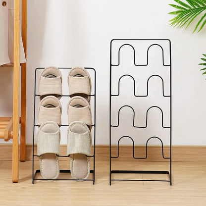 1PC Simple Shoe Hanger Metal Iron Art Slippers Drain Drying Rack Toilet Bathroom Indoor Storage Tools Home Organizer Shelf Leedoar