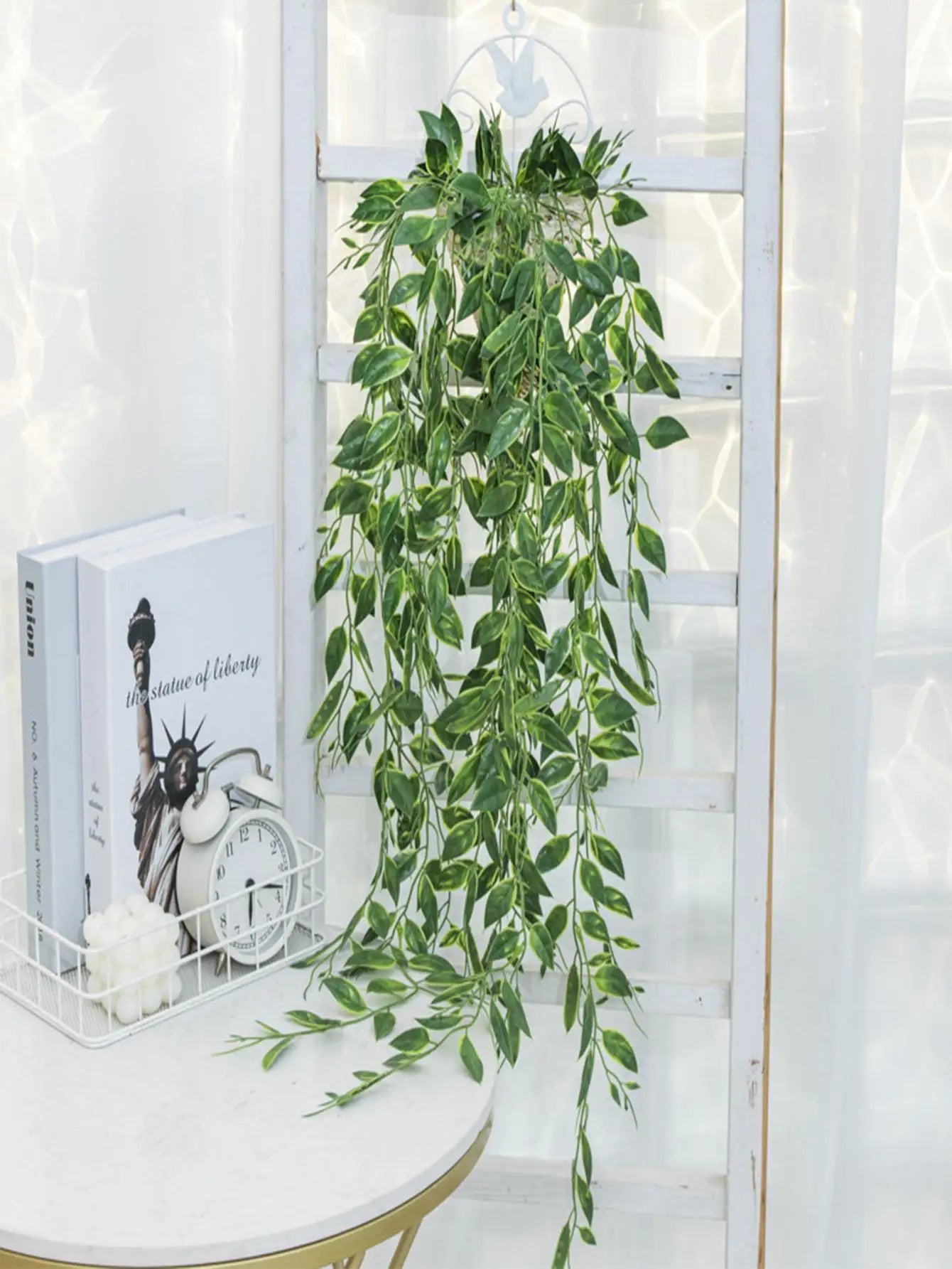 1PC Simulation Wall Hanging Green Vine Simulation Bean Leaf Vine Wall Hanging Ceiling Decoration Artificial Vine Leedoar