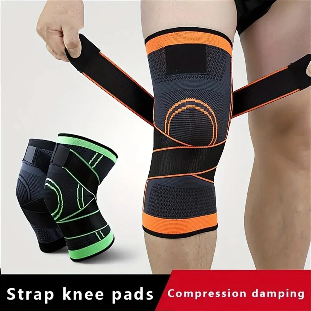 1PC Sports Knee Pad Men Pressurized Elastic Knee Pad Support Fitness Gear Basketball Volleyball Brace Tennis Cycling Protector Leedoar