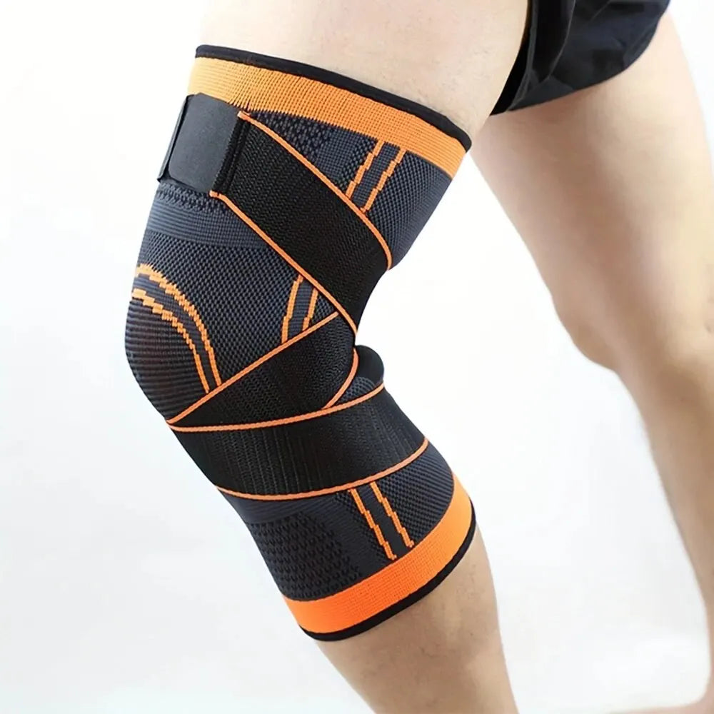 1PC Sports Knee Pad Men Pressurized Elastic Knee Pad Support Fitness Gear Basketball Volleyball Brace Tennis Cycling Protector Leedoar