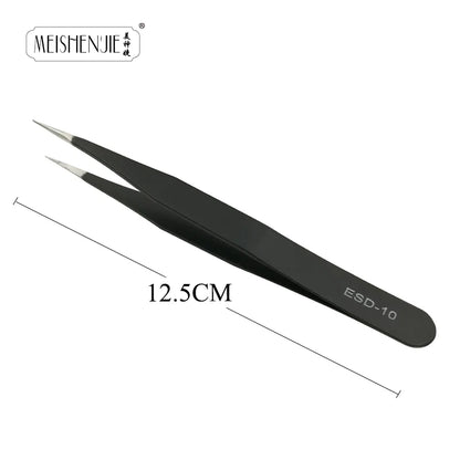 1PC Stainless Steel Curved Straight Professional Eyebrow False Eyelash Tweezers Nail Art Extension Makeup Eyelashes Tweezers Leedoar