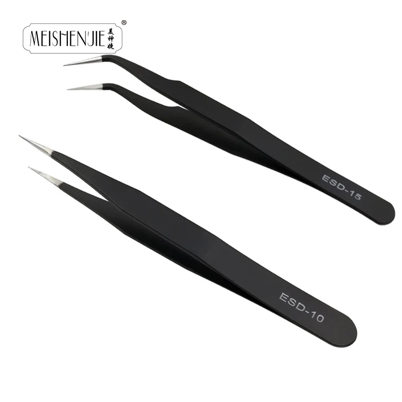 1PC Stainless Steel Curved Straight Professional Eyebrow False Eyelash Tweezers Nail Art Extension Makeup Eyelashes Tweezers Leedoar