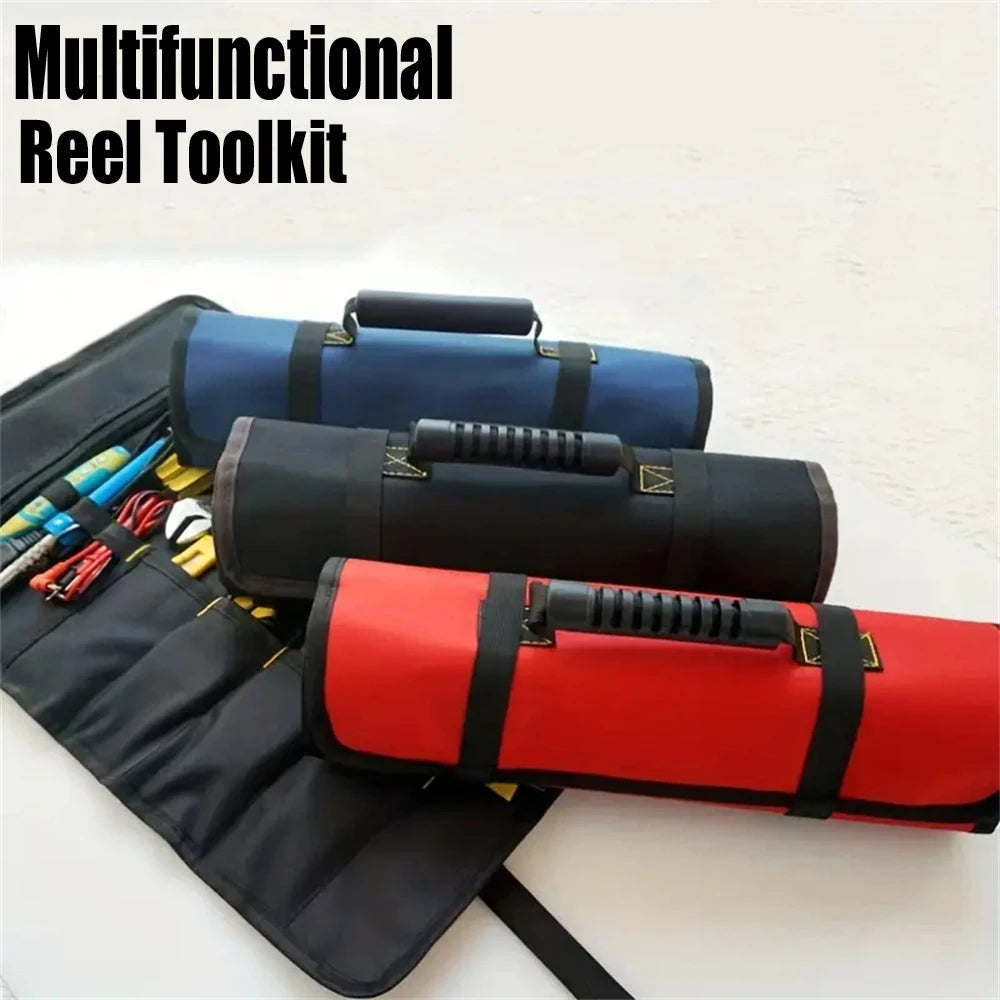 1PC Tool Roll Bag Heavy Duty Roll Up Tool Bag Wrench Roll Multipurpose Tool Organizer Bag for Electrician Folding Tool Bag Leedoar