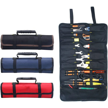 1PC Tool Roll Bag Heavy Duty Roll Up Tool Bag Wrench Roll Multipurpose Tool Organizer Bag for Electrician Folding Tool Bag Leedoar