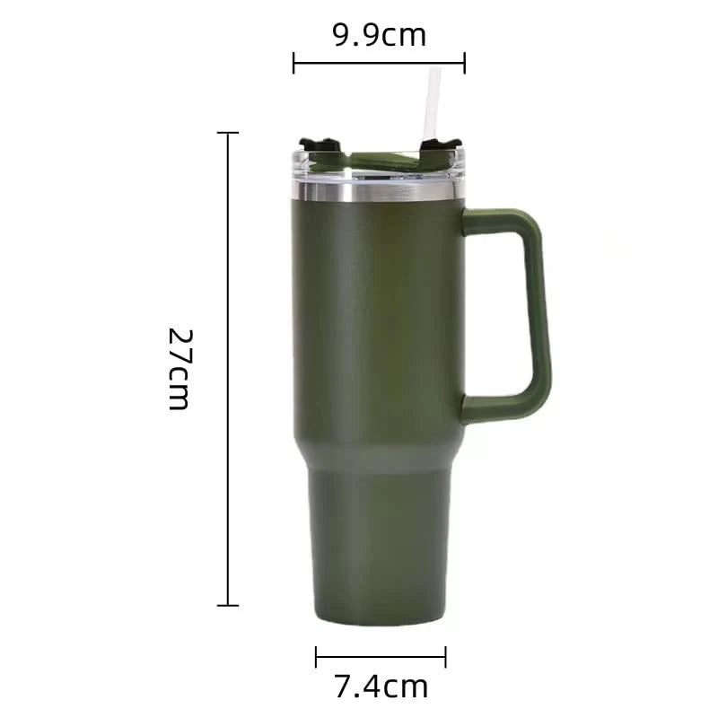 1PCS Bingba Cup Car Large Capacity Portable Handle Cup Stainless Steel Insulation Cup Coffee Insulation Cup Leedoar