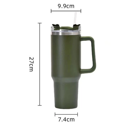 1PCS Bingba Cup Car Large Capacity Portable Handle Cup Stainless Steel Insulation Cup Coffee Insulation Cup Leedoar