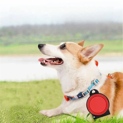 1PCS Foldable 2-in-1 Pet Dual Bowl Portable Dog Travel Bowl Foldable Dog Food Bowl Drinking Bowl Outdoor Travel Camping Walking