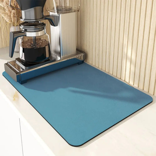 1PCS Home Kitchen Soft Diatomita Absorvente Secagem rápida Tapete de drenagem Tapete de secagem de pratos de mesa Tapete de mesa de descanso 