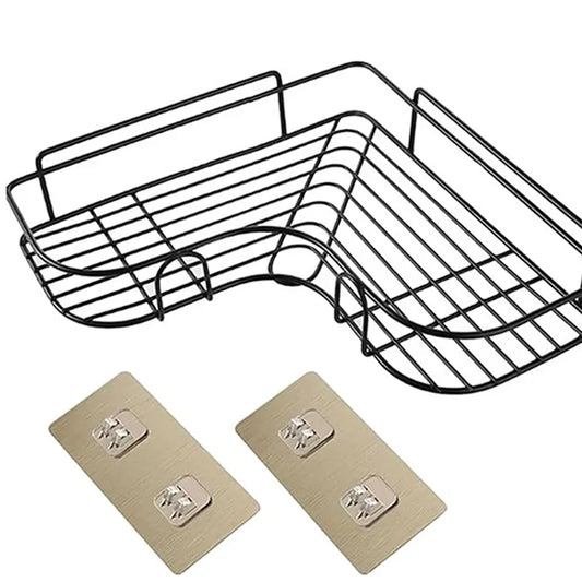 1 estante triangular para baño sin perforaciones, para montaje en pared, para inodoro, lavabo, almacenamiento de suministros de pared 