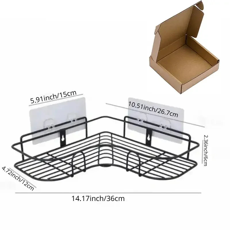 1PCS Non Perforated Bathroom, Bathroom, Triangle Shelf, Wall Mounted Toilet, Bathroom, Washbasin, Storage of Wall Supplies Leedoar