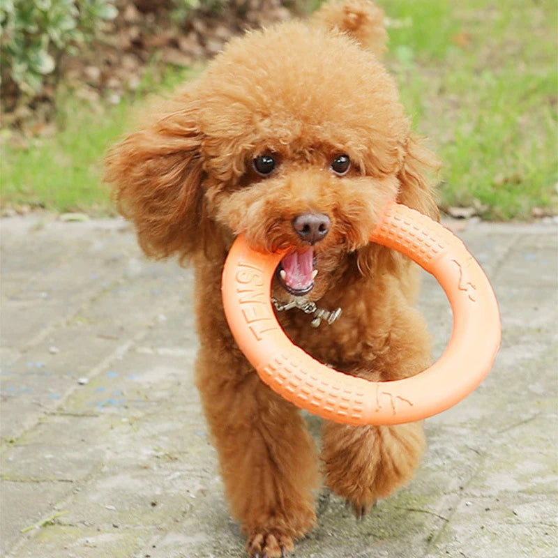 1PCS Orange Dog Toys Pet Flying Disk Training Ring Puller EVA Interactive Training Ring Puller Resistant for Dogs Training Toys Leedoar