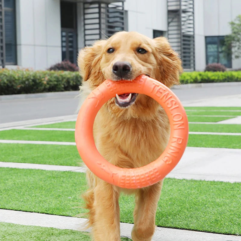 1PCS Orange Dog Toys Pet Flying Disk Training Ring Puller EVA Interactive Training Ring Puller Resistant for Dogs Training Toys Leedoar