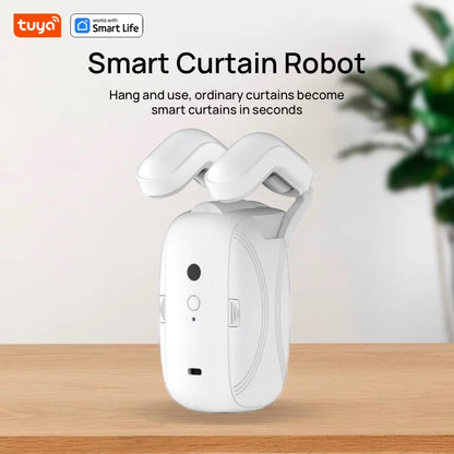 1PCS Tuya Smart Curtain Robot, Roman Rod Track, APP Control,Single/Double (Works With Tuya Gateway For Remote Control） Leedoar