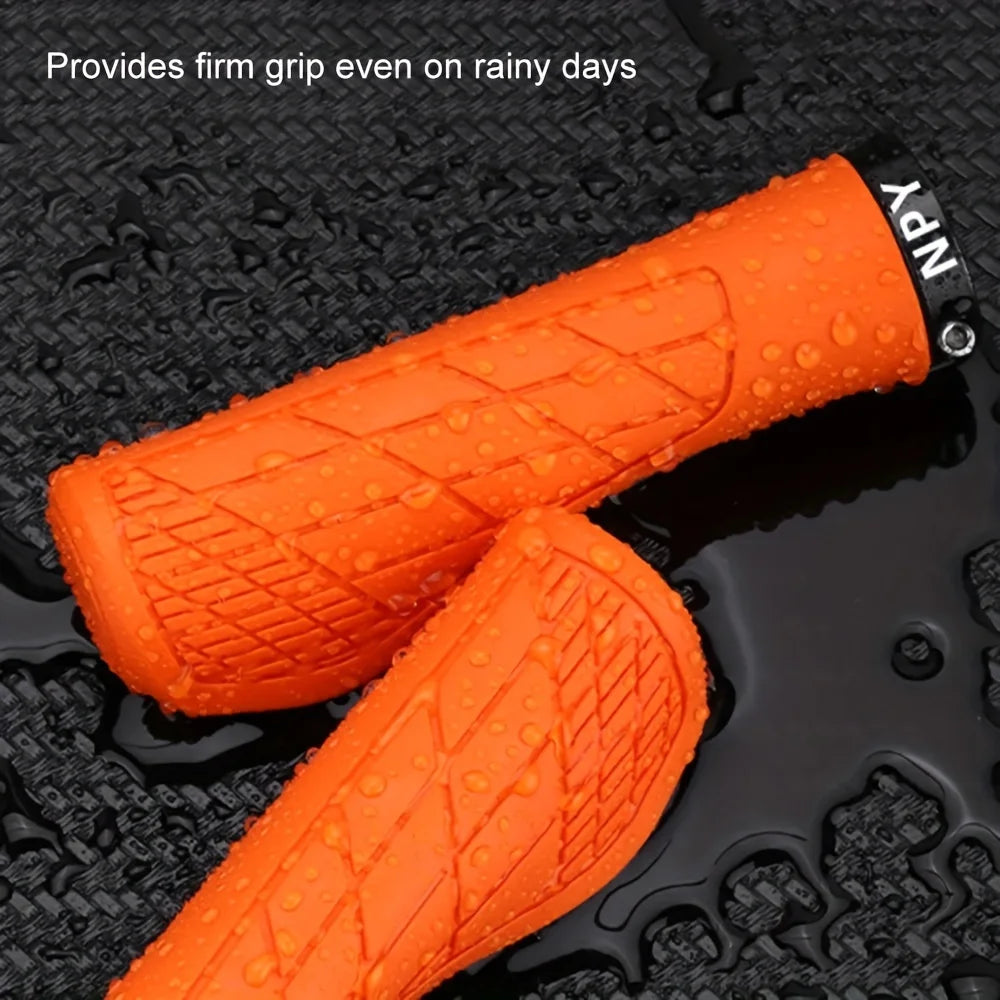 1Pair Mountain Bike Handlebar Grips Anti-skid Comfortable Lockable Bicycle Grips Soft Rubber MTB Bike Grips Cycling Bike Parts Leedoar