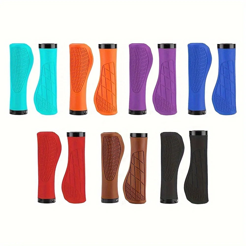 1Pair Mountain Bike Handlebar Grips Anti-skid Comfortable Lockable Bicycle Grips Soft Rubber MTB Bike Grips Cycling Bike Parts Leedoar