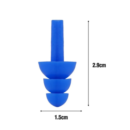 1 par de tapones para los oídos de silicona suave, impermeables, reutilizables, para natación y a prueba de ruido 