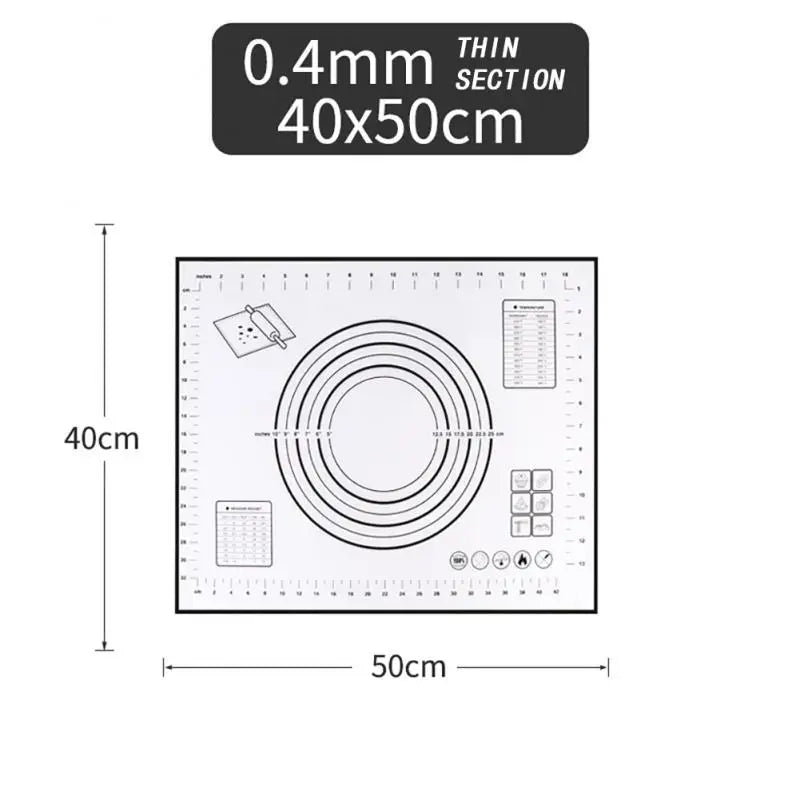 1Pc 40X50CM White And Red Kneading Dough Mat Silicone Baking Mat Pizza Cake Dough Maker Kitchen Cooking Grill Gadgets Bakeware Leedoar