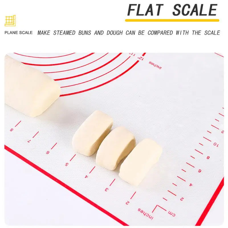 1Pc 40X50CM White And Red Kneading Dough Mat Silicone Baking Mat Pizza Cake Dough Maker Kitchen Cooking Grill Gadgets Bakeware Leedoar