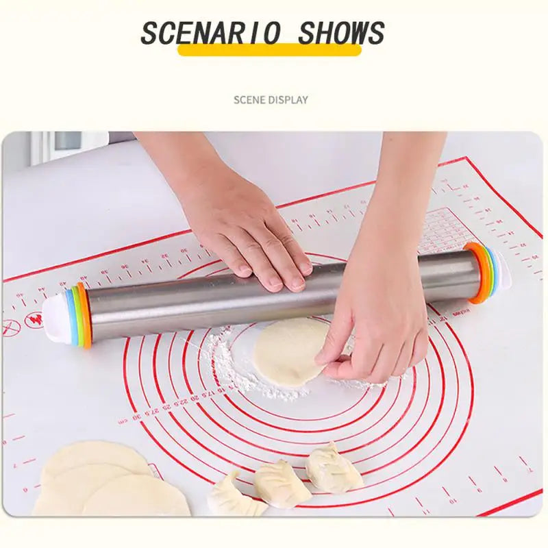 1Pc 40X50CM White And Red Kneading Dough Mat Silicone Baking Mat Pizza Cake Dough Maker Kitchen Cooking Grill Gadgets Bakeware Leedoar