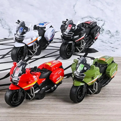 1Pc Children Inertia Motorcycle Swat Fire Boys Random Style Toy Car Inertial City Service Motorcycle Leedoar