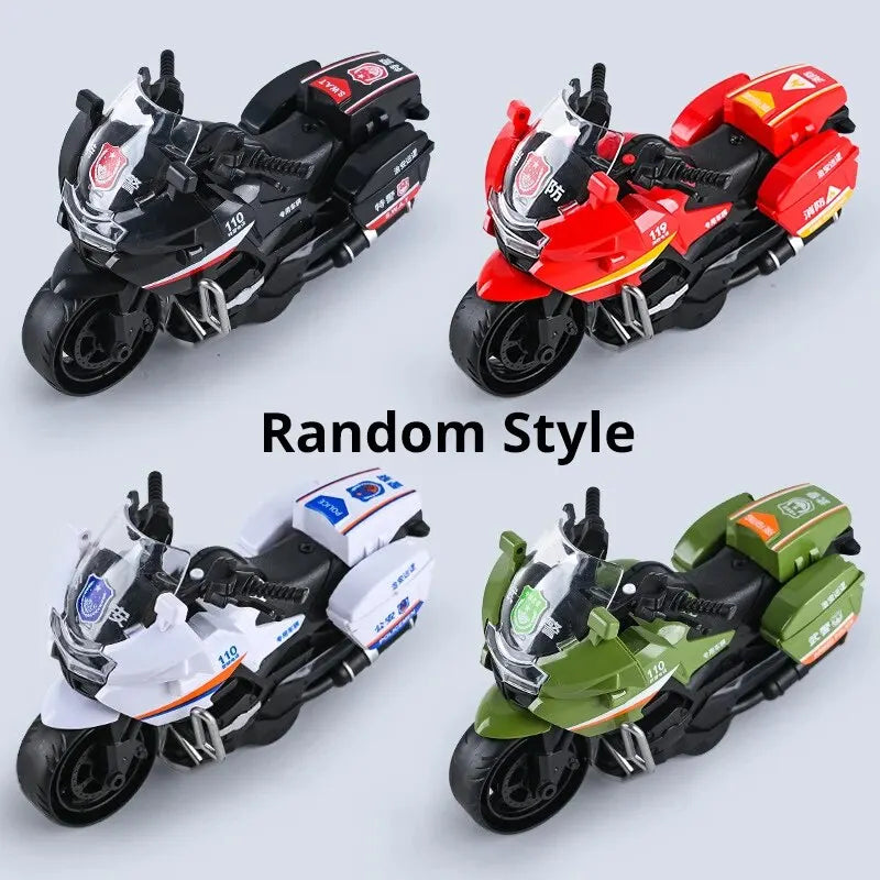 1Pc Children Inertia Motorcycle Swat Fire Boys Random Style Toy Car Inertial City Service Motorcycle Leedoar