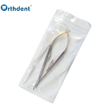 1 pieza de portaagujas Castroviejo para implantes de ortodoncia dental, 14/16 cm, cabezal recto/curvo, herramienta de odontología, alicates quirúrgicos, pinza 